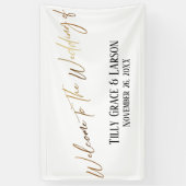 Willkommen bei der HochzeitGold Handwriting-Typogr Banner (Vertikal)