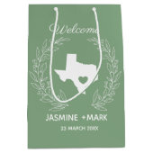 Willkommen bei der Hochzeitsfeier in Texas Mittlere Geschenktüte (Vorderseite)