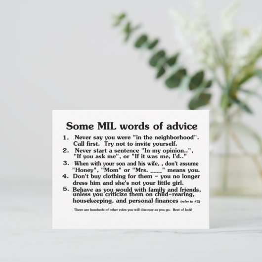 Willkommen bei der Mutter im Jurastudio Postkarte (Stehend Vorderseite)