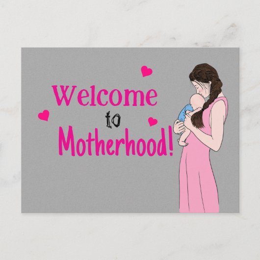 Willkommen bei der Mutterschaft Postkarte (Vorderseite)