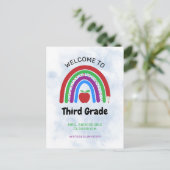 Willkommen bei der Niedlichen Rainbow Postcard der Postkarte (Stehend Vorderseite)