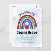 Willkommen bei der Niedlichen Rainbow Postcard der Postkarte (Vorne/Hinten)