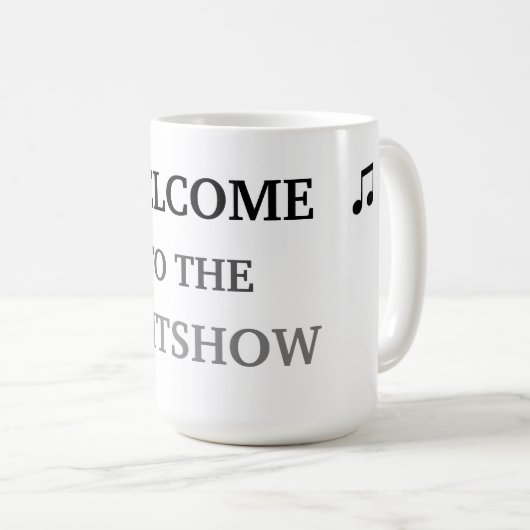 Willkommen bei der Shitshow Kaffeetasse (VorderseiteRechts)