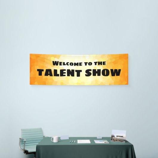Willkommen bei der Talentshow Gelb und Orange Banner (Messeveranstaltung)