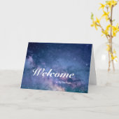 Willkommen bei der Team Space Glitzer Postcard Karte (Gelbe Blume)