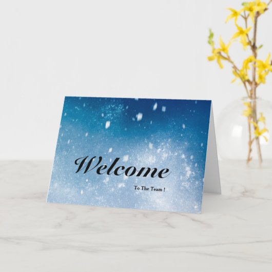 Willkommen bei der Team Space Glitzer Postcard Karte (Gelbe Blume)