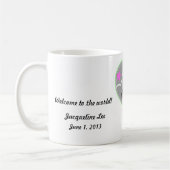 Willkommen bei der Welt Baby Girl Rattle CUSTOMIZE Kaffeetasse (Links)