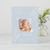 Willkommen bei der Welt Geburtshaus-Karte Blue Einladung (Stehend Vorderseite)