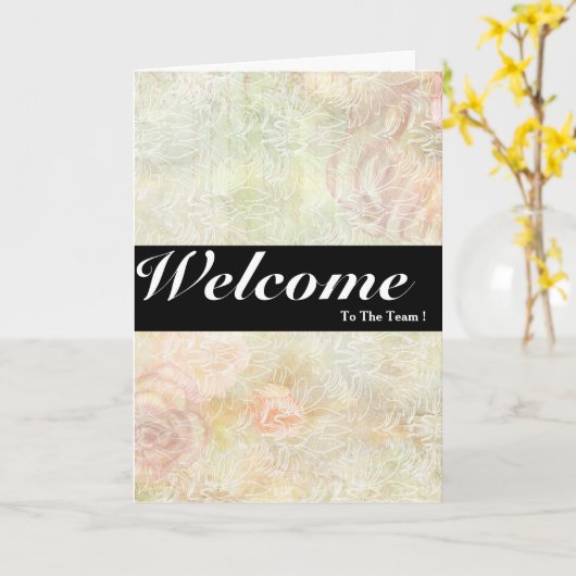 Willkommen bei der White Minimal Blue Abzeichen Ca Karte (Gelbe Blume)