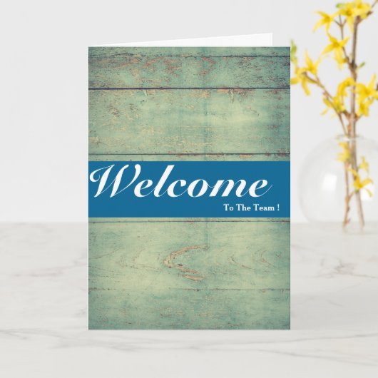 Willkommen bei der White Minimal Blue Abzeichen Ca Karte (Gelbe Blume)