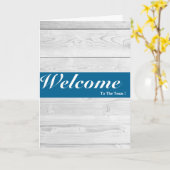 Willkommen bei der White Minimal Blue Abzeichen Ca Karte (Gelbe Blume)