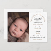 Willkommen bei der World Baby Boy Foto Typografie Postkarte (Vorne/Hinten)
