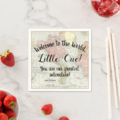 Willkommen bei der World Map Baby Shower Napkins Serviette (Beispiel)