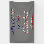 Willkommen bei der YourName-Zuhause auf der US-Fla Banner (Vertikal)