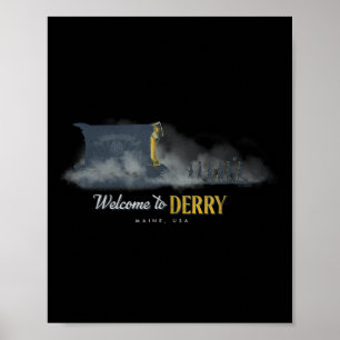 Willkommen bei Derry Maine Usa Pennywises Caravan Poster