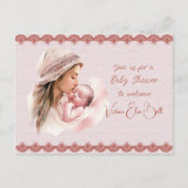 Willkommen bei einer Baby Girl Dusche Einladungspostkarte (Vorderseite)