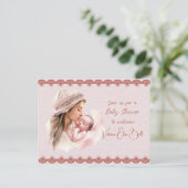 Willkommen bei einer Baby Girl Dusche Einladungspostkarte (Stehend Vorderseite)