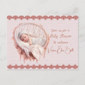 Willkommen bei einer Baby Girl Dusche Einladungspostkarte (Vorderseite)