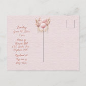 Willkommen bei einer Baby Girl Dusche Einladungspostkarte (Rückseite)