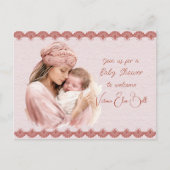 Willkommen bei einer Baby Girl Dusche Einladungspostkarte (Vorderseite)