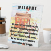 Willkommen bei einer Tasse Tee Sockelschild (In Situ)