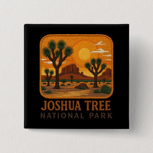 Willkommen bei Embroidery Joshua Tree National USA Button (Vorderseite)