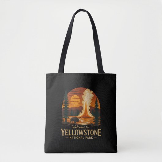 Willkommen bei Embroidery Yellowstone National USA Tasche (Vorderseite)
