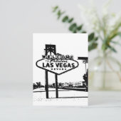 Willkommen bei Fabulous Las Vegas B&W Vector Graph Postkarte (Stehend Vorderseite)