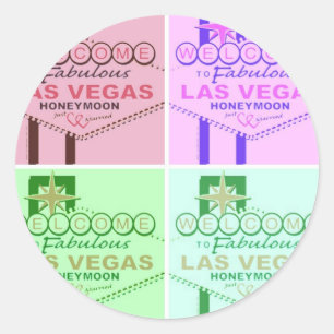 Willkommen bei Fabulous Las Vegas Honeymoon Runder Aufkleber
