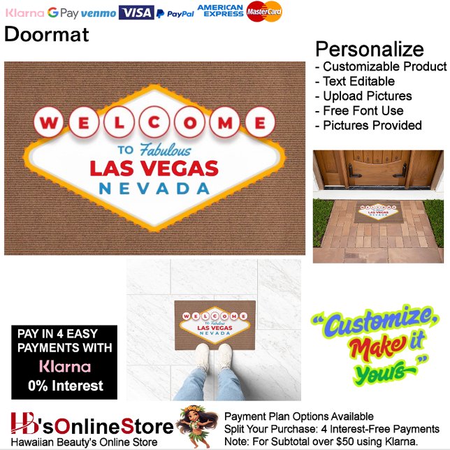 Willkommen bei Fabulous Las Vegas Nevada Doormat Fußmatte (Welcome to Fabulous Las Vegas Nevada Doormat.)