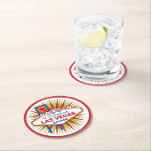 Willkommen bei Fabulous Las Vegas Nevada Runder Pappuntersetzer (Vor Ort)