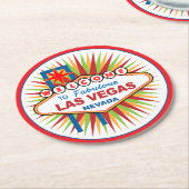 Willkommen bei Fabulous Las Vegas Nevada Runder Pappuntersetzer (Angewinkelt)