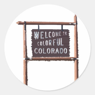 willkommen bei farbenfrohen Farbtönen Runder Aufkleber