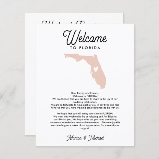 Willkommen bei FLORIDA Letter & Itinerary JEDE FAR (Vorne/Hinten)