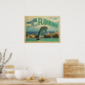 Willkommen bei Florida Poster Dolphin Vintage Trav (Küche)