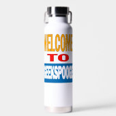 "Willkommen bei GeekSpooge" Wasserflasche Trinkflasche (Vorne)