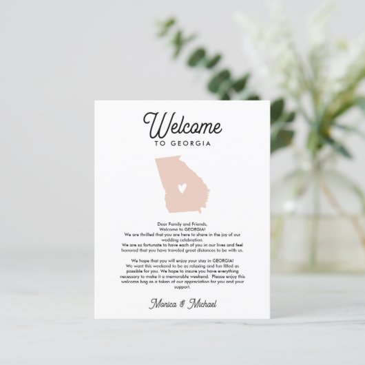 Willkommen bei GEORGIA Letter & Itinerary JEDE FAR (Stehend Vorderseite)