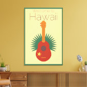 Willkommen bei Hawaii Ukulele Retro Leinwanddruck (Insitu (Wohnzimmer))