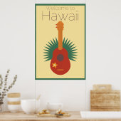 Willkommen bei Hawaii Ukulele Retro Poster (Küche)