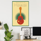 Willkommen bei Hawaii Ukulele Retro Poster (Heimbüro)