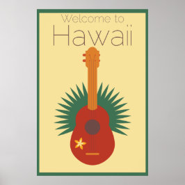 Willkommen bei Hawaii Ukulele Retro Poster
