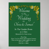 Willkommen bei Hochzeit Smaragdgrün & Gold Poster (Vorne)