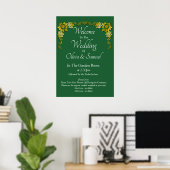 Willkommen bei Hochzeit Smaragdgrün & Gold Poster (Heimbüro)