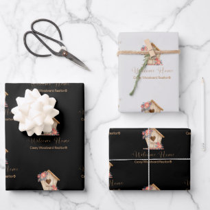 Willkommen bei Home Realtor Personalisiert in Schw Geschenkpapier Set