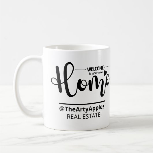 willkommen bei Ihrem neuen Zuhause Real Anwesen Ag Kaffeetasse (Links)