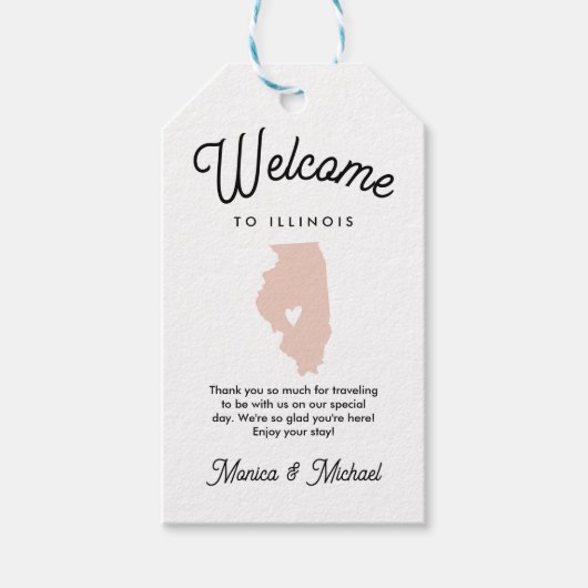 Willkommen bei ILLINOIS Wedding JEDE FARBE!! Geschenkanhänger (Vorderseite)