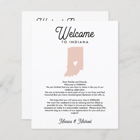 Willkommen bei INDIANA Letter & Itinerary JEDE FAR (Vorne/Hinten)