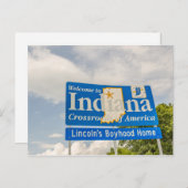 Willkommen bei Indiana Sign Postkarte (Vorne/Hinten)