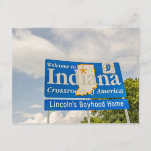 Willkommen bei Indiana Sign Postkarte