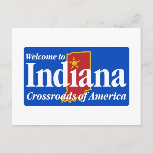 Willkommen bei Indiana - USA Road Sign Postkarte (Vorderseite)